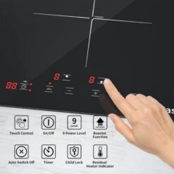 IsEasy Electric Induction Hob With Plug-in, Built-in & Portable Cooktop, 2 Zones 30cm 3000W -Home Appliances Store 100028467 4