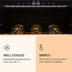 Klarstein Reserva 166 Duo Wine Refrigerator 166 Bottles 379 Litres 2 Zones Touch -Home Appliances Store 22969148 4
