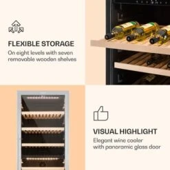 Klarstein Reserva 166 Duo Wine Refrigerator 166 Bottles 379 Litres 2 Zones Touch -Home Appliances Store 22969148 5