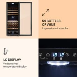 Klarstein Vinamour 54 Duo Wine Refrigerator 2 Zones 148 Litres 54 Bottles Touch Display -Home Appliances Store 22969197 4