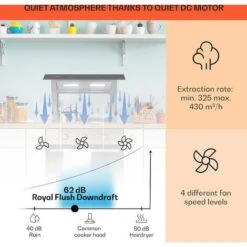 Klarstein Royal Flush Downdraft Cooker Extractor Hood 430 M³ / H 60 Cm -Home Appliances Store 22969344 3