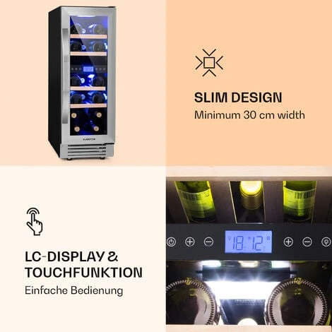 Klarstein Vinovilla 17 Built-In Duo Two-Zone Wine Fridge 53l 17 Bottles 3-Colour Glass Door 5 Klarstein Vinovilla 17 Built-In Duo Two-Zone Wine Fridge 53l 17 Bottles 3-Colour Glass Door - Image 5