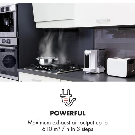 Klarstein Klarstein Aurica 60 Cooker Hood 60cm 600 M³/h LED Touch Glass White 3 Klarstein Klarstein Aurica 60 Cooker Hood 60cm 600 M³/h LED Touch Glass White - Image 3