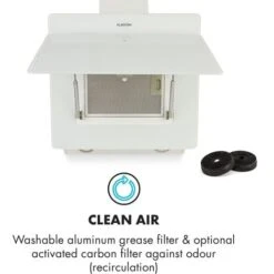 Klarstein Klarstein Aurica 60 Cooker Hood 60cm 600 M³/h LED Touch Glass White 9 Klarstein Klarstein Aurica 60 Cooker Hood 60cm 600 M³/h LED Touch Glass White -Home Appliances Store 22969682 5