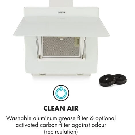 Klarstein Klarstein Aurica 60 Cooker Hood 60cm 600 M³/h LED Touch Glass White 5 Klarstein Klarstein Aurica 60 Cooker Hood 60cm 600 M³/h LED Touch Glass White - Image 5