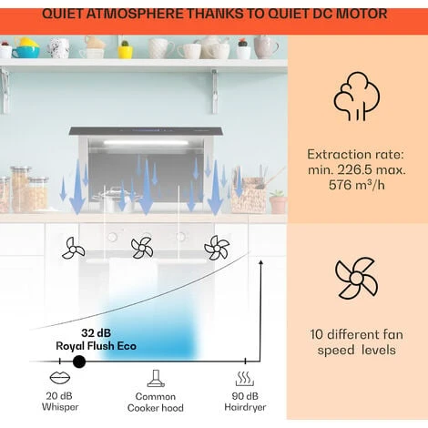 Klarstein Royal Flush Eco Cooker Hood 60 Cm 576 M³/h A+ 3 Klarstein Royal Flush Eco Cooker Hood 60 Cm 576 M³/h A+ - Image 3