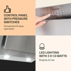 Klarstein Athena Cooker Bonnet 60cm Exhaust Air: 350 M³/h LED Stainless Steel 8 Klarstein Athena Cooker Bonnet 60cm Exhaust Air: 350 M³/h LED Stainless Steel -Home Appliances Store 22969760 4