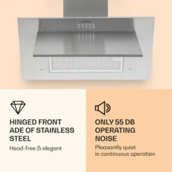 Klarstein Athena Cooker Bonnet 60cm Exhaust Air: 350 M³/h LED Stainless Steel 9 Klarstein Athena Cooker Bonnet 60cm Exhaust Air: 350 M³/h LED Stainless Steel -Home Appliances Store 22969760 5