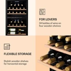 Klarstein Barossa 34 Duo Wine Refrigerator 34 Bottles 80 Litres 2 Zones Touch Control 9 Klarstein Barossa 34 Duo Wine Refrigerator 34 Bottles 80 Litres 2 Zones Touch Control -Home Appliances Store 22969761 5