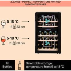 Klarstein Barossa 40 Duo Wine Fridge 2 Zones 41 Bottles Glass Door Touch LED 7 Klarstein Barossa 40 Duo Wine Fridge 2 Zones 41 Bottles Glass Door Touch LED -Home Appliances Store 22969766 3