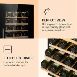 Klarstein Barossa 77 Duo Wine Fridge 2 Zones 191 L 77 Bottles Touch LED Black 8 Klarstein Barossa 77 Duo Wine Fridge 2 Zones 191 L 77 Bottles Touch LED Black -Home Appliances Store 22969790 4