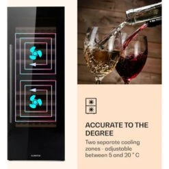 Klarstein Barossa 77 Duo Wine Fridge 2 Zones 191 L 77 Bottles Touch LED Black 9 Klarstein Barossa 77 Duo Wine Fridge 2 Zones 191 L 77 Bottles Touch LED Black -Home Appliances Store 22969790 5