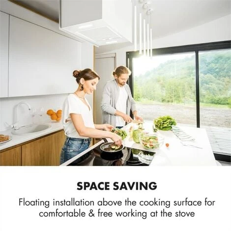 Klarstein Kronleuchter L Island Exhaust Hood 60cm Exhaust Air: 590m³ / H LED Touch White 5 Klarstein Kronleuchter L Island Exhaust Hood 60cm Exhaust Air: 590m³ / H LED Touch White - Image 5