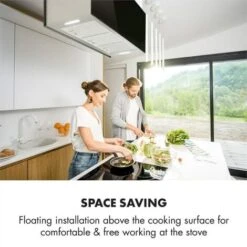 Klarstein Kronleuchter XL Island Exhaust Hood 90cm Exhaust Air: 590m³ / H LED Touch Black -Home Appliances Store 22969887 5