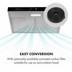 Klarstein Contempo Neo Substructure Cooker Extractor Hood 60cm 175m³ / H LED Stainless Steel Acrylic -Home Appliances Store 22970175 3