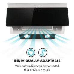 Klarstein Alessia Cooker Extractor Hood Head Free Hood 350 M³ / H Push Control Black -Home Appliances Store 22970374 4