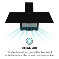 Klarstein Laurel 90 Cooker Extractor Hood 90cm Exhaust Air: 350 M³ / H LED Touch Black -Home Appliances Store 22970458 4
