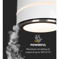 Klarstein Tron Ambience Island Cooker Extractor Hood Ø38cm Recirculation 540m³ / H LED White -Home Appliances Store 22970602 3