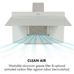Klarstein Aurica 90 Cooker Hood 90 Cm 600 M³/h LED Touch Glass White -Home Appliances Store 23632458 5