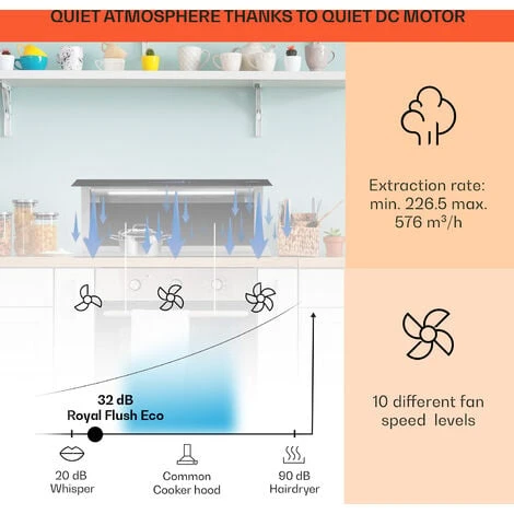 Klarstein Royal Flush Eco Cooker Hood 90 Cm 576 M³/h A+ 3 Klarstein Royal Flush Eco Cooker Hood 90 Cm 576 M³/h A+ - Image 3