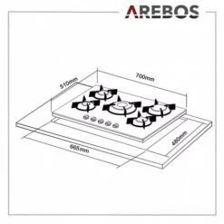 AREBOS Gas Hob 5 Burners Glass Ceramic Incl. Pot Rack & Ignition Fuse Autarkic Suitable For Natural Gas Or Propane Gas Gas Cooker Gas Cooker -Home Appliances Store 28597997 5