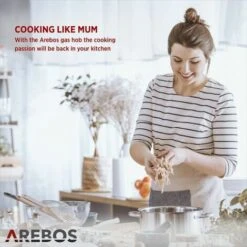 AREBOS Stainless Steel Gas Cooker - 5 Burners - 68 Cm 7 AREBOS Stainless Steel Gas Cooker - 5 Burners - 68 Cm -Home Appliances Store 28598036 3