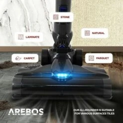 AREBOS Cordless Vacuum Cleaner 2-in-1 Hand And Floor Vacuum Cleaner 2 Powerful Suction Modes Bagless Cordless Up To 55 Minutes With Wall Charging Station Blue -Home Appliances Store 28598264 3
