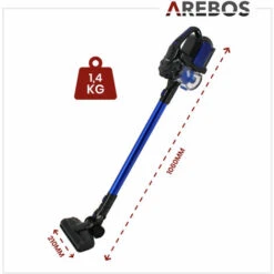 AREBOS Cordless Vacuum Cleaner 2-in-1 Hand And Floor Vacuum Cleaner 2 Powerful Suction Modes Bagless Cordless Up To 55 Minutes With Wall Charging Station Blue -Home Appliances Store 28598264 5