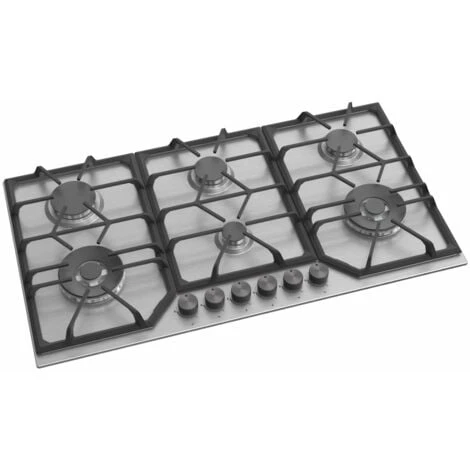 ViandPro - 90cm 6 Burner Stainless Steel Gas Hob With 2 Wok Burners 1 ViandPro - 90cm 6 Burner Stainless Steel Gas Hob With 2 Wok Burners