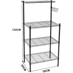 Livingandhome 3 Tier Microwave Oven Rack With Top Spice Shelf -Home Appliances Store 30685580 5