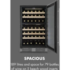 Klarstein Vinovilla 79 Built-In Duo Two-Zone Wine Fridge 190l 79 Bottles 3-Ply Glass Door -Home Appliances Store 33503003 4