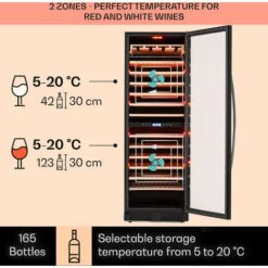 Klarstein Vinovilla Grande 162 Built-in Duo Onyx Edition Wine Fridge 425 Litres 162 Bottles -Home Appliances Store 33503020 3