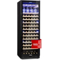 Klarstein Vinovilla Grande 165 Built-in Uno Onyx Large Capacity Wine Fridge 433 Litres 165 Bottles
