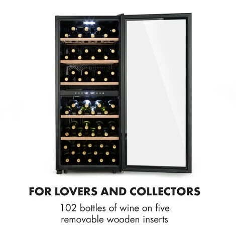 Klarstein Barossa 102 Duo Wine Refrigerator 102 Bottles 226 Litres 2 Zones Touch Control 3 Klarstein Barossa 102 Duo Wine Refrigerator 102 Bottles 226 Litres 2 Zones Touch Control - Image 3