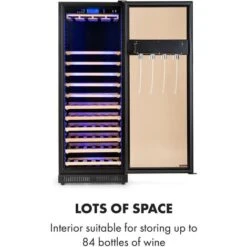 Klarstein First Class 84 Wine Cooler 4 Dispensers 84 Bottles 5-22 ° C Black -Home Appliances Store 33503305 5