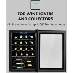 Klarstein Shiraz 20 Uno Wine Refrigerator 53 Litres 20 Bottles Touch Control Panel 5-18°C -Home Appliances Store 33503500 3