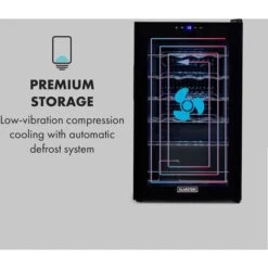 Klarstein Shiraz 24 Uno Wine Refrigerator 63 Litres 24 Bottles Touch Control Panel 5-18°C -Home Appliances Store 33503501 5