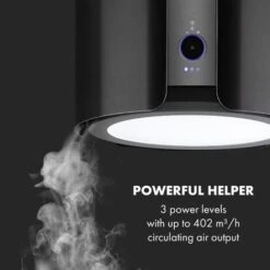 Klarstein Skyfall Smart, Island Extractor Hood, Ø45cm, Circulating Air, 402m³ / H, LED, Stainless Steel, Black -Home Appliances Store 33504329 3