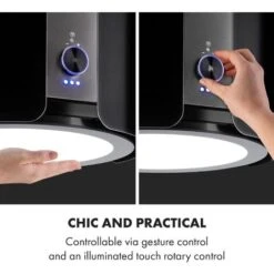 Klarstein Skyfall Smart, Island Extractor Hood, Ø45cm, Circulating Air, 402m³ / H, LED, Stainless Steel, Black -Home Appliances Store 33504329 4