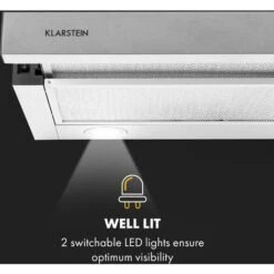Klarstein Viola Extractor Hood Stainless Steel 59.6 Cm 612m³ / H EEC A Silver -Home Appliances Store 33596672 5
