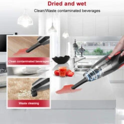 Handheld Vacuum Cleaner, Cordless Handle Vacuum Cleaner USB Charging Cable, Charging Adapter, Water Washable Steel Filter, Powerful Cordless Vacuum Cleaner With LED Light, Black -Home Appliances Store 34199652 3