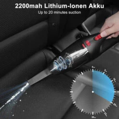 Handheld Vacuum Cleaner, Cordless Handle Vacuum Cleaner USB Charging Cable, Charging Adapter, Water Washable Steel Filter, Powerful Cordless Vacuum Cleaner With LED Light, Black -Home Appliances Store 34199652 5