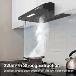 CIARRA 903BK60 Visor Cooker Hood 60cm 3 Speeds Stainless Steel Extractor Fan Black 7 CIARRA 903BK60 Visor Cooker Hood 60cm 3 Speeds Stainless Steel Extractor Fan Black -Home Appliances Store 36409462 3