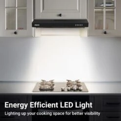 CIARRA 903BK60 Visor Cooker Hood 60cm 3 Speeds Stainless Steel Extractor Fan Black 8 CIARRA 903BK60 Visor Cooker Hood 60cm 3 Speeds Stainless Steel Extractor Fan Black -Home Appliances Store 36409462 4