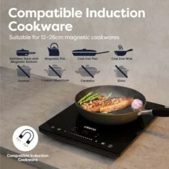 CIARRA Single Induction Hob 2000W, Touch Control Black Polished Crystal Glass Panel Safety Lock-CBTIH1 -Home Appliances Store 36409477 5