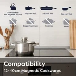 CIARRA Built-in 4 Zones Induction Hob, Integrated Electric Cooktop With 2 Flex Zones 7200W-CD4BFFBIH 8 CIARRA Built-in 4 Zones Induction Hob, Integrated Electric Cooktop With 2 Flex Zones 7200W-CD4BFFBIH -Home Appliances Store 36409487 4