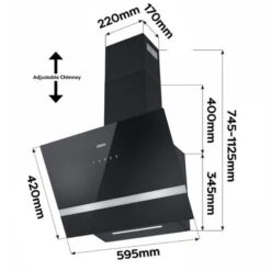 CIARRA 60cm Glass Angled Cooker Hood Class A++ 650m3/h 4 Speeds Touch Control-CD6736HB -Home Appliances Store 36409489 5
