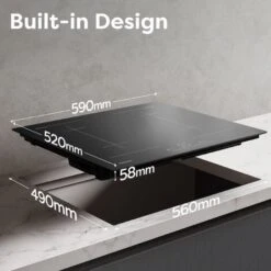 CIARRA Built-in 4 Zones Induction Hob, Integrated Electric Cooktop With 1 Flex Zone 7200W-CD4BFBIH -Home Appliances Store 36409494 5