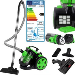 Monzana Bagless Cylinder Vacuum Cleaner 700 Watt Powerful Compact Design Multi Cyclone HEPA Filter Green 7 Monzana Bagless Cylinder Vacuum Cleaner 700 Watt Powerful Compact Design Multi Cyclone HEPA Filter Green -Home Appliances Store 36845767 3