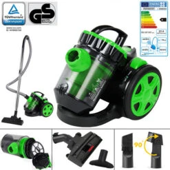 Monzana Bagless Cylinder Vacuum Cleaner 700 Watt Powerful Compact Design Multi Cyclone HEPA Filter Green 8 Monzana Bagless Cylinder Vacuum Cleaner 700 Watt Powerful Compact Design Multi Cyclone HEPA Filter Green -Home Appliances Store 36845767 4